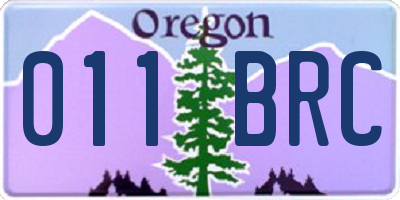 OR license plate 011BRC