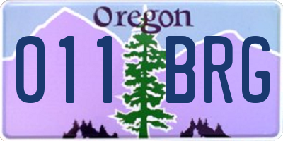 OR license plate 011BRG