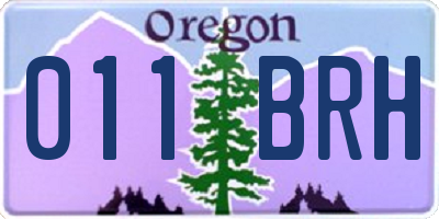 OR license plate 011BRH