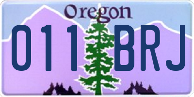 OR license plate 011BRJ