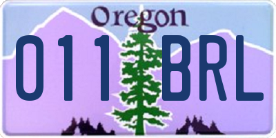 OR license plate 011BRL