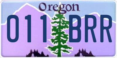 OR license plate 011BRR