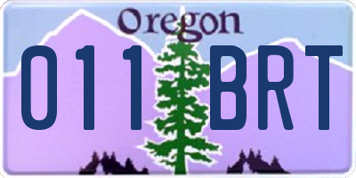 OR license plate 011BRT