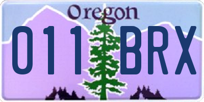 OR license plate 011BRX