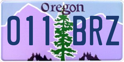 OR license plate 011BRZ