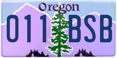 OR license plate 011BSB