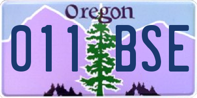 OR license plate 011BSE