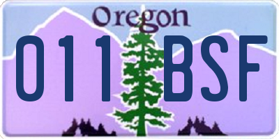 OR license plate 011BSF
