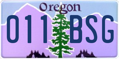 OR license plate 011BSG
