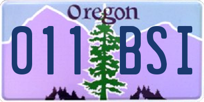 OR license plate 011BSI