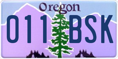 OR license plate 011BSK