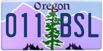 OR license plate 011BSL