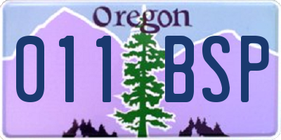 OR license plate 011BSP