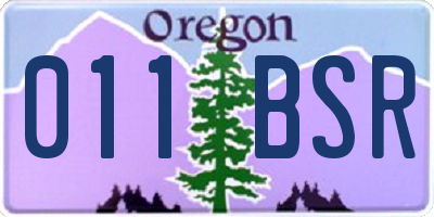 OR license plate 011BSR