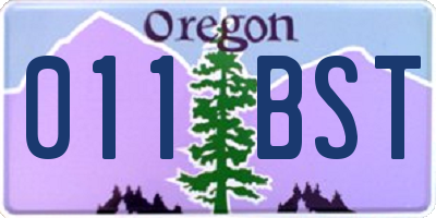 OR license plate 011BST