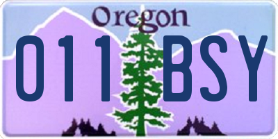 OR license plate 011BSY
