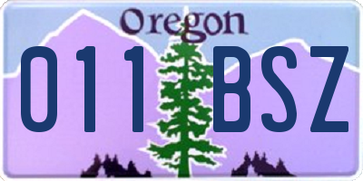 OR license plate 011BSZ