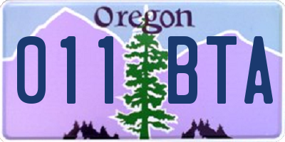OR license plate 011BTA