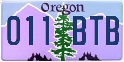 OR license plate 011BTB