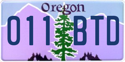 OR license plate 011BTD