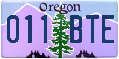 OR license plate 011BTE