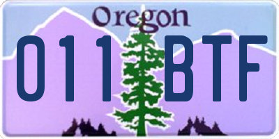OR license plate 011BTF