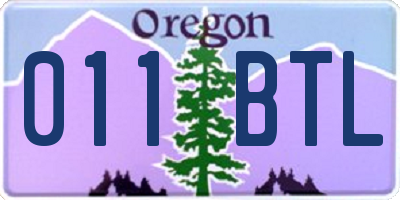 OR license plate 011BTL