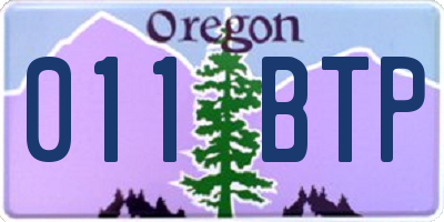 OR license plate 011BTP