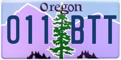 OR license plate 011BTT