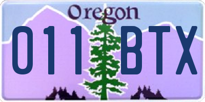 OR license plate 011BTX