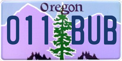 OR license plate 011BUB