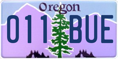OR license plate 011BUE