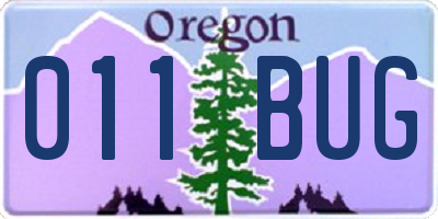 OR license plate 011BUG