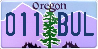 OR license plate 011BUL