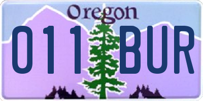 OR license plate 011BUR