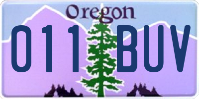 OR license plate 011BUV