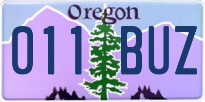 OR license plate 011BUZ