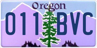 OR license plate 011BVC