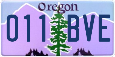 OR license plate 011BVE