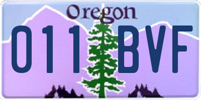 OR license plate 011BVF