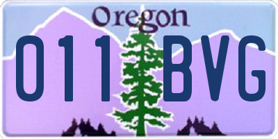 OR license plate 011BVG