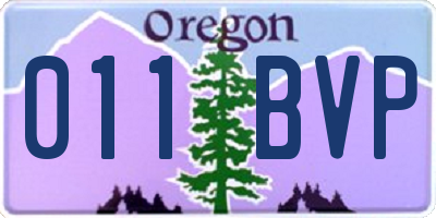 OR license plate 011BVP