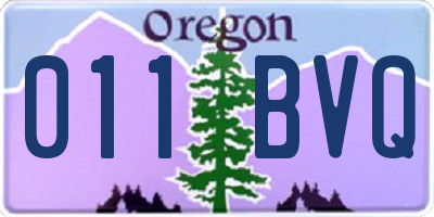 OR license plate 011BVQ
