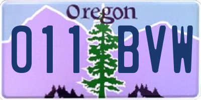 OR license plate 011BVW