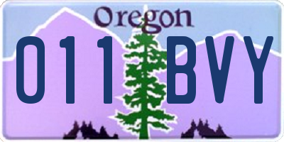 OR license plate 011BVY