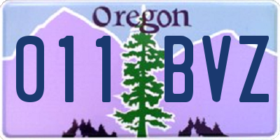 OR license plate 011BVZ