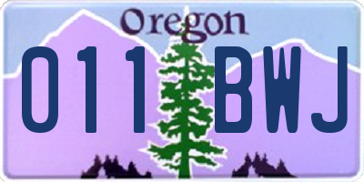 OR license plate 011BWJ