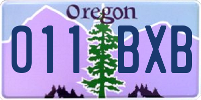 OR license plate 011BXB
