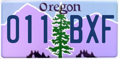 OR license plate 011BXF