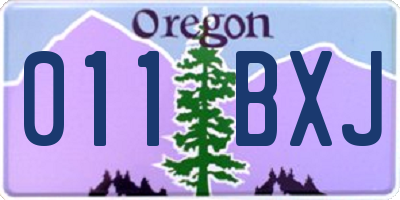 OR license plate 011BXJ